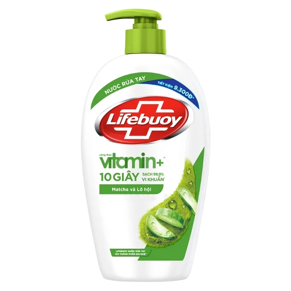 Nước rửa tay Lifebuoy matcha và lô hội chai 450g