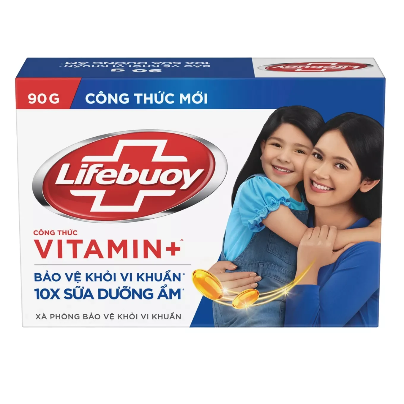 Xà bông cục Lifebuoy sữa dưỡng ẩm hộp 90g