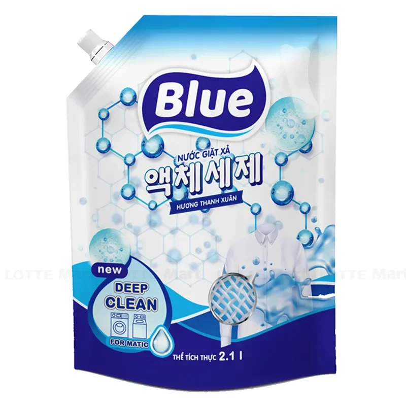 Nước giặt xả Blue Deep Clean hương Thanh xuân túi 2.1L