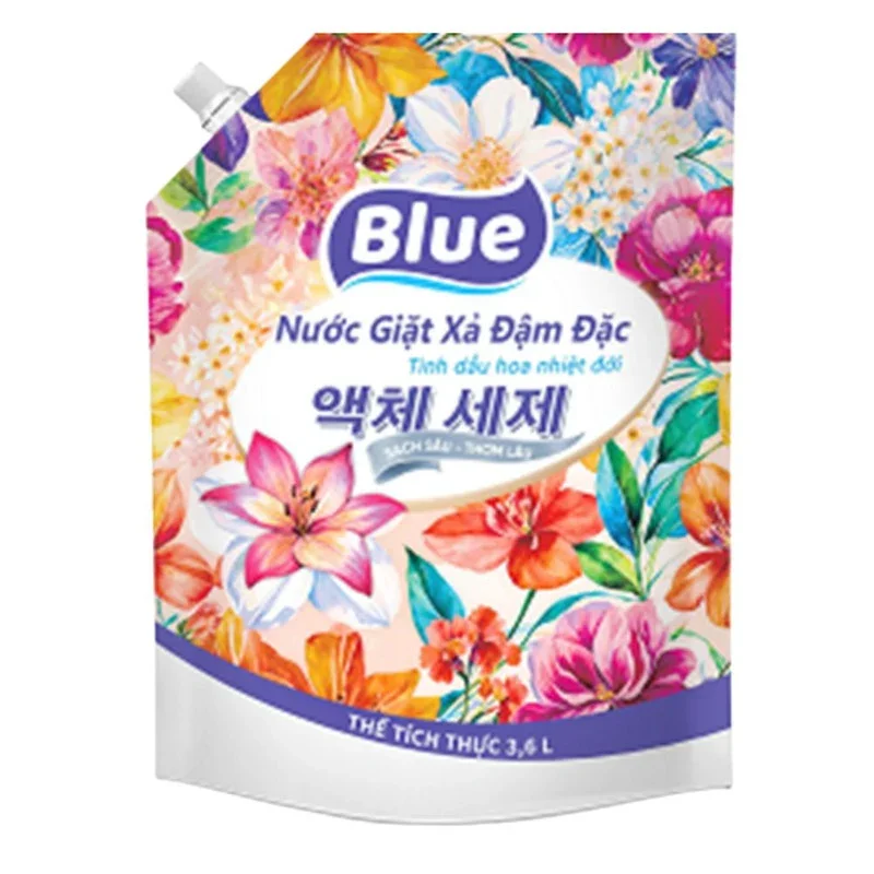 Nước giặt xả Blue Deep tinh dầu hoa nhiệt đới túi 3.6L