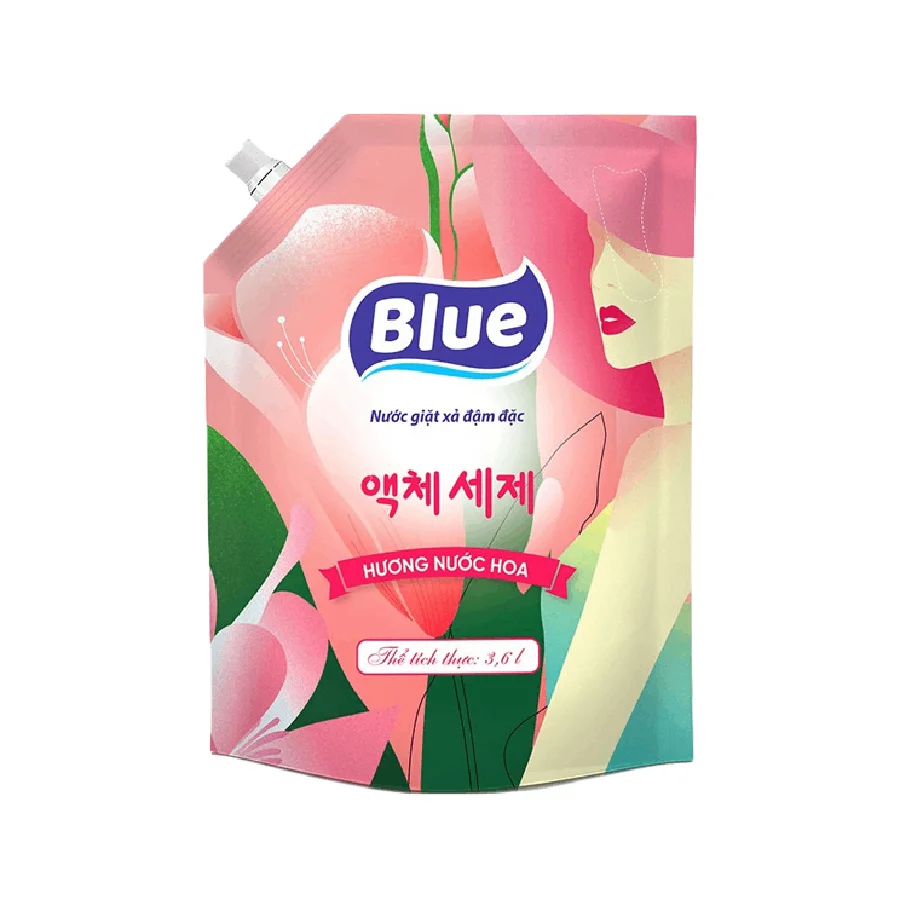 Nước giặt xả đậm đặc Blue hương Nước Hoa túi 3.6L
