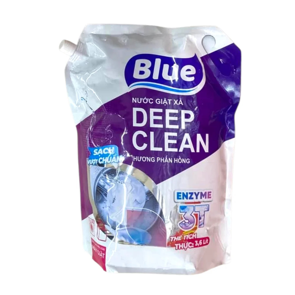 Nước giặt giặt xả Blue Deep Clean hương Phấn Hồng túi 3.6L