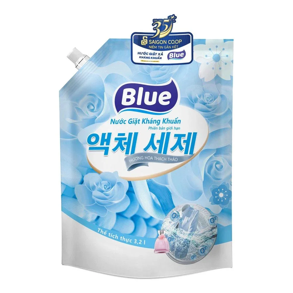 Nước giặt kháng khuẩn Blue hương hoa Thạch Thảo 3.2L