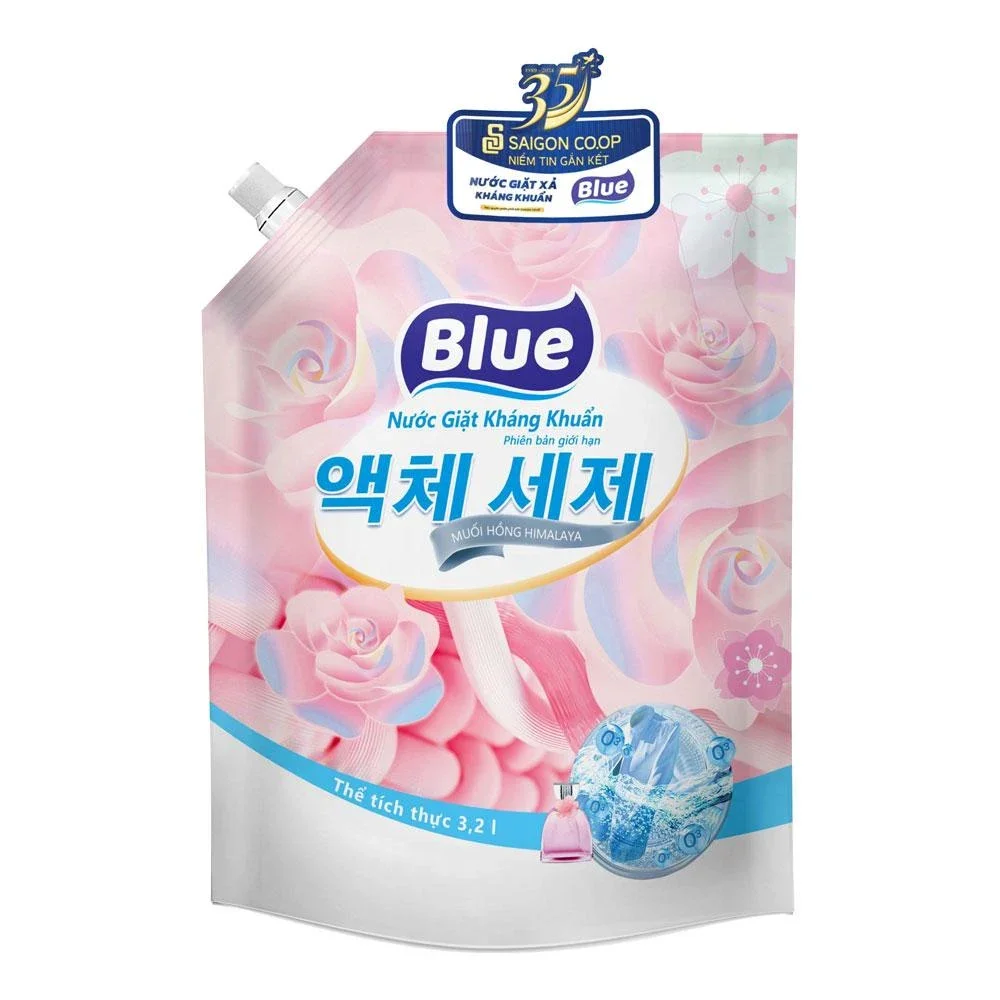 Nước giặt kháng khuẩn Blue muối hồng Himalaya túi 3.2L