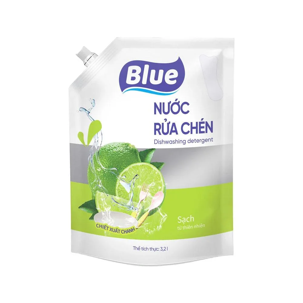 Nước rửa chén Blue chiết xuất Chanh túi 3.2L