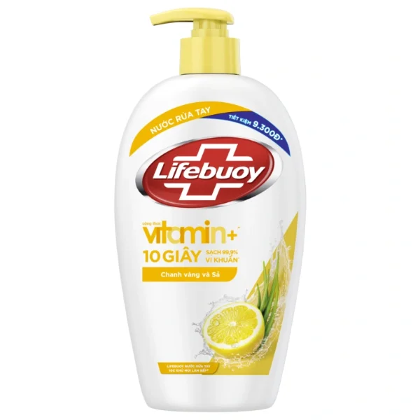 Nước rửa tay Lifebuoy công thức Vitamin chanh vàng và sả chai 450g