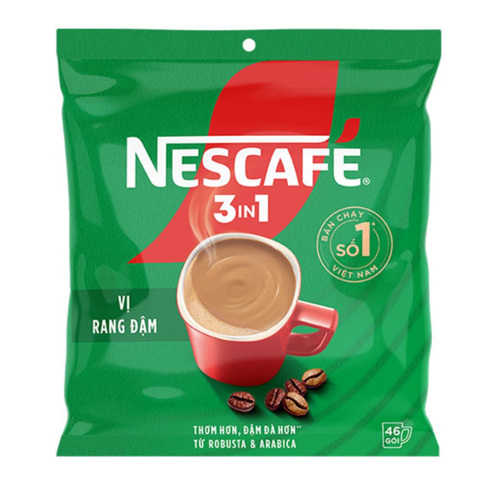 Nescafe 3in1 vị đậm rang  bịch 736g (46 gói 16g)