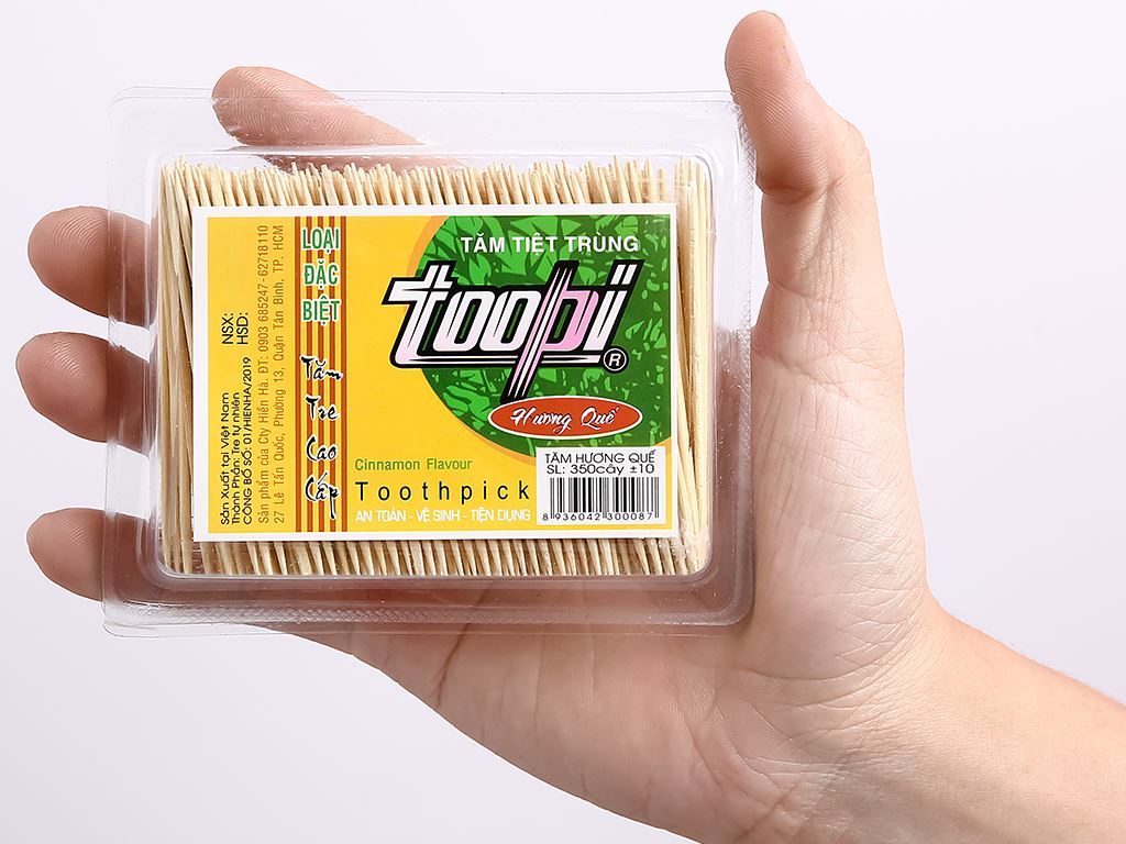 Hộp Tăm Tiệt Trùng Toopi Hương Cam 50g